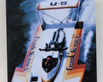 1985 FRANK KENNEY Toyota Volvo HYDROPLANE Boat Racing pinback button