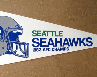 1983 SEATTLE SEAHAWKS AFC Champs football pennant