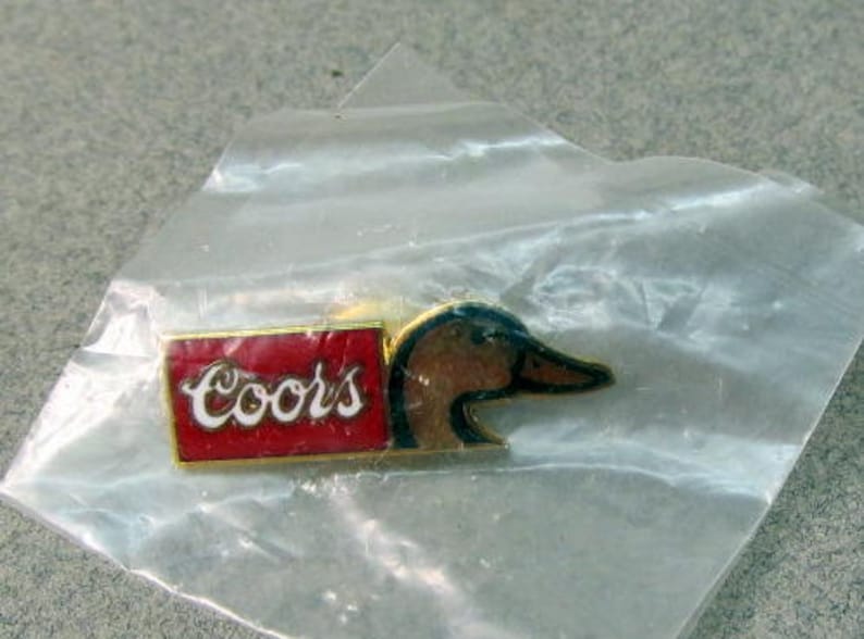 COORS BEER. enamel inlaid DUCK Head tie tack pin. Ducks Unlimited. image 2