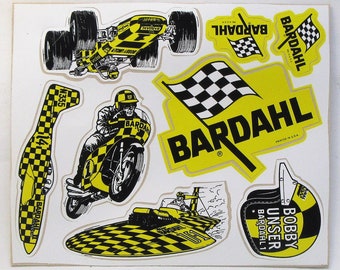 BARDAHL Racing stickers Unser airplane hydroplane motorcycle MINT sheet