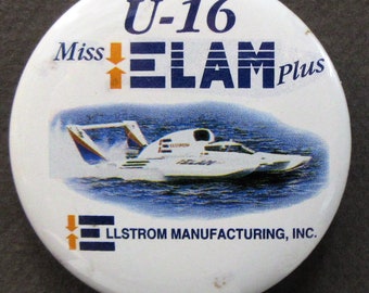 1997 MISS ELAM PLUS U-16 Hydroplane Boat Racing pinback button