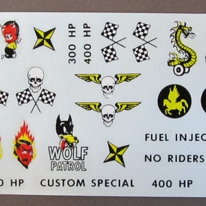 1950&#39;s Impko HOT ROD RACING decals for model kits  mint in package