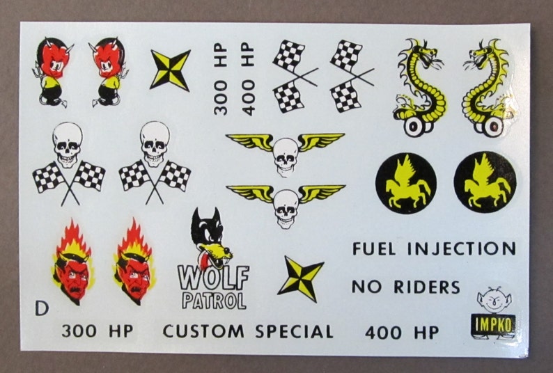 1950's Impko HOT ROD RACING Decals for Model Kits Mint in Package Etsy