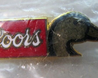 COORS BEER.  enamel inlaid DUCK Head tie tack pin.  Ducks Unlimited.