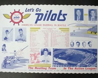 1969 SEATTLE PILOTS Placemat Schedule.  unused.  mint