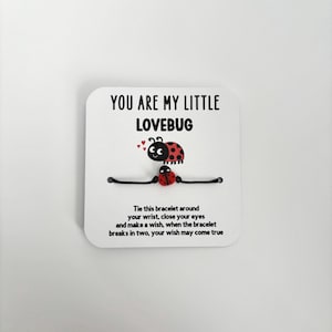 Lovebug Wish Bracelet: Ladybug Cord Friendship Bracelet