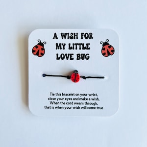 Ladybug Wish Bracelet: Love Bug Cord Friendship Bracelet