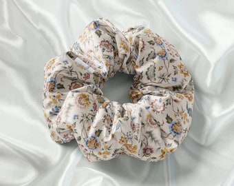 100% Silk Liberty of London Eve Belle Cream Scrunchie, Hair Tie, Gift for her.