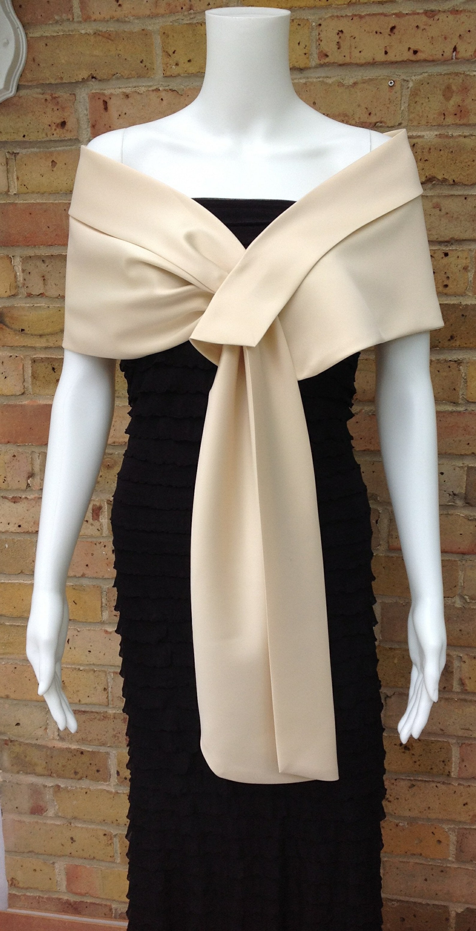 champagne satin shawl