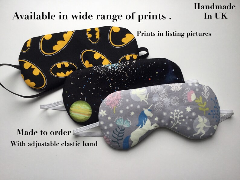 Cotton Sleep Masks Made in Uk Kids Eye Mask Cotton Eye Mask Etsy UK