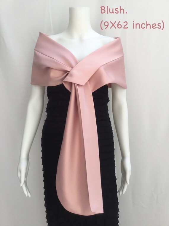 Black Satin Shawl Pull Through Wrap//Stole//Bolero//Pashmina New With Tags