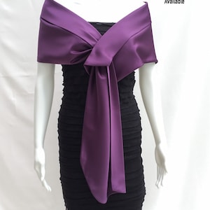 Estola de novia, chal de noche de satén color ciruela, chales y chales para damas de honor, regalo de bodas para ella, madre del novio, madre de la novia