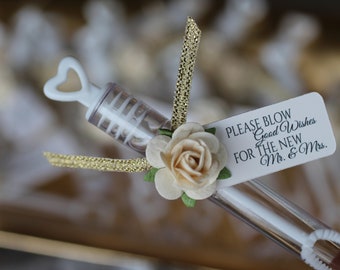 ASSEMBLED wedding bubbles, bubble send off, "please blow good wishes for the new mr & mrs", bubble wands