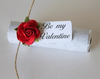 Mint Favor or Valentine - small valentines gift, valentine's day, red, pink, white, red rose