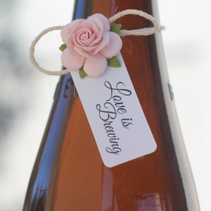 Love is brewing favor tag, small tags, wedding favor tags, beer favor tags