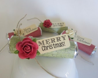 Mint Favor with Christmas tag - stocking stuffer, place setting, party favor, thank you gift