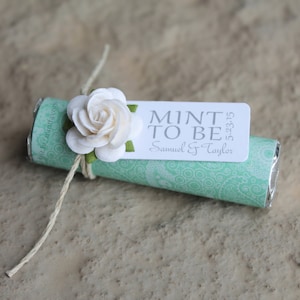 Mint Wedding Favors with Personalized Mint to be tag, mint green, mint to be, mint to be favors, wedding mints, personalized favors image 3