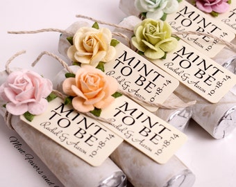 Pastell-Mix aus rosen Farben mit benutzerdefinierten Tags, schmücken Sie Ihre eigenen Hochzeit Gefälligkeiten