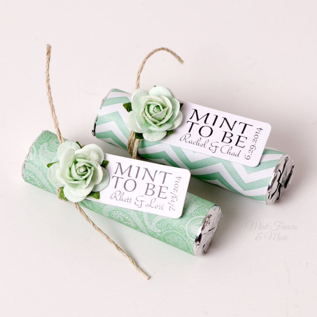 Mint Wedding Favors With Personalized "mint to Be" Tag, Mint Green ...