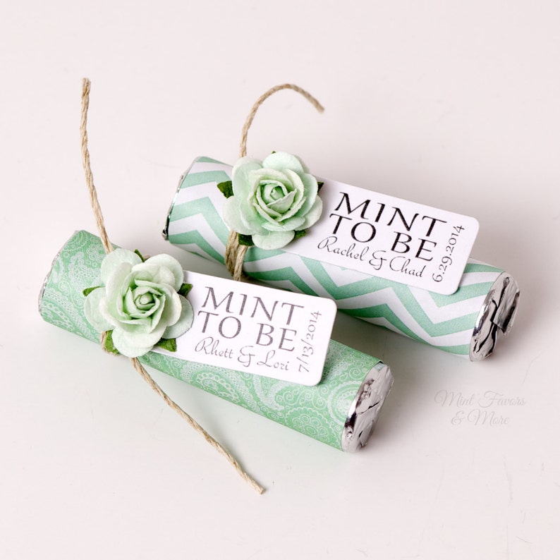 Mint Wedding Favors with Personalized Mint to be tag, mint green, mint to be, mint to be favors, wedding mints, personalized favors image 1