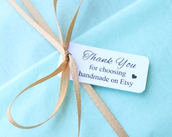 Thank you tags, Thank you for choosing handmade on Etsy