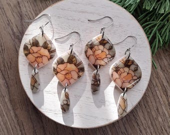 Green Stained Galss Earring: Teardrop Dangle