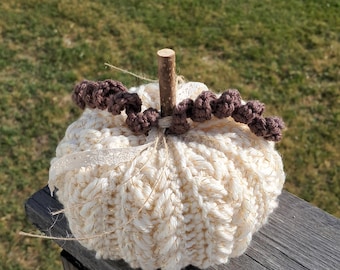 Cream Crochet Pumpkin
