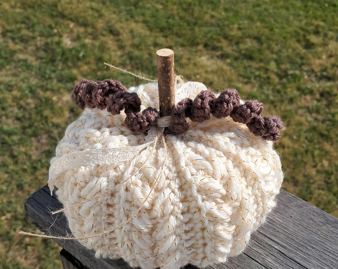 Cream Crochet Pumpkin