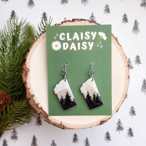 Montana State Earring, Montana Jewelry, Faux Quartz, Forest Earrings, Made In Montana, Nature Lover Gift, Montana Gift, Polymer Clay Earring