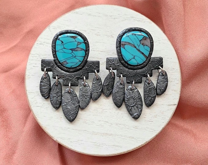 Faux Turquoise: XXL Statement Stud