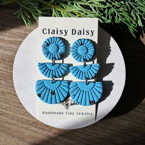 Western Earrings, Western Turqoise Jewelry, Faux Turquoise Earrings, Boho Earrings, Statement Earrings, Polymer Clay Earrings, Clay Jewelry