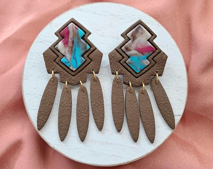 Cotton Candy Turquoise: XXL Statement Stud