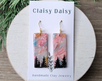 Scrappy Tree Earrings: Rectangle