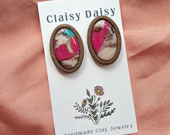 Stud: Large Cotton Candy Turquoise