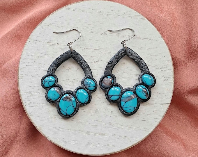 Faux Turquoise: 5 Stone Dangle