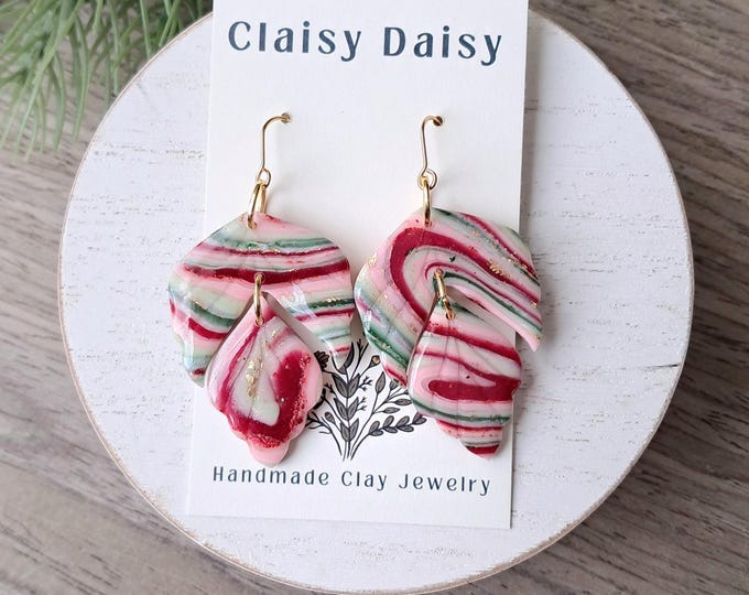Christmas Agate : Leafy Dangle