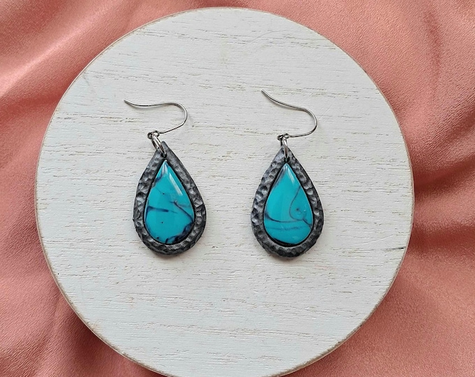 Faux Turquoise: Small Teardrop