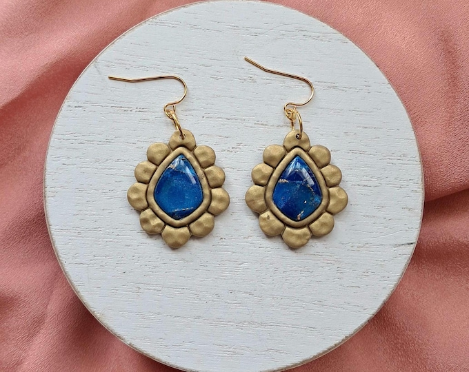 Dark Blue & Gold Dangle