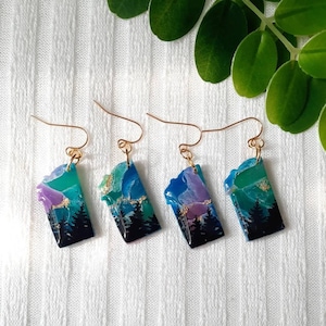 Montana State Earrings, Montana Jewelry, Forest Earrings, Made In Montana, Nature Lover Gift,  Small Gifts For Her, Polymer Clay Earrings