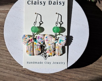 Confetti Bow : Green Bead