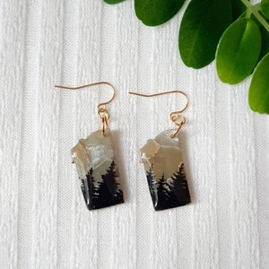 Montana State Earring, Montana Jewelry, Faux Quartz, Forest Earrings, Made In Montana, Nature Lover Gift, Montana Gift, Polymer Clay Earring