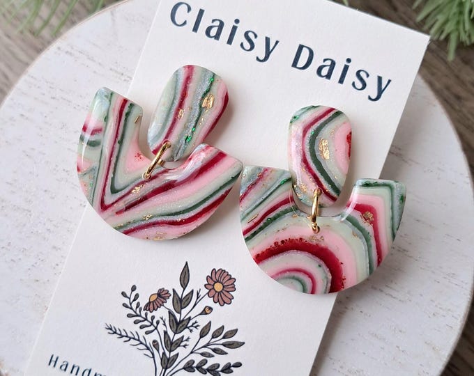 Christmas Agate Dangle