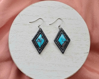 Faux Turquoise: Small Diamond