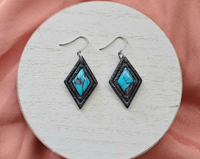 Faux Turquoise: Small Diamond