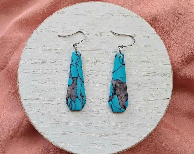 Faux Turquoise: Small Teardrop
