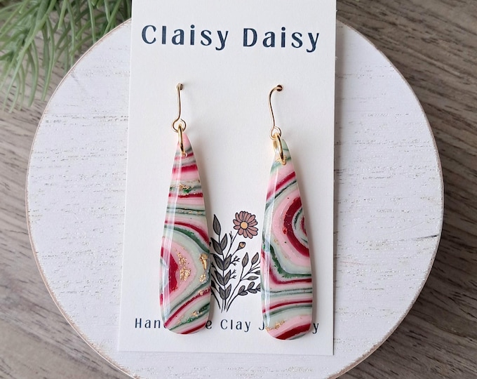 Christmas Agate : Long Teardrop