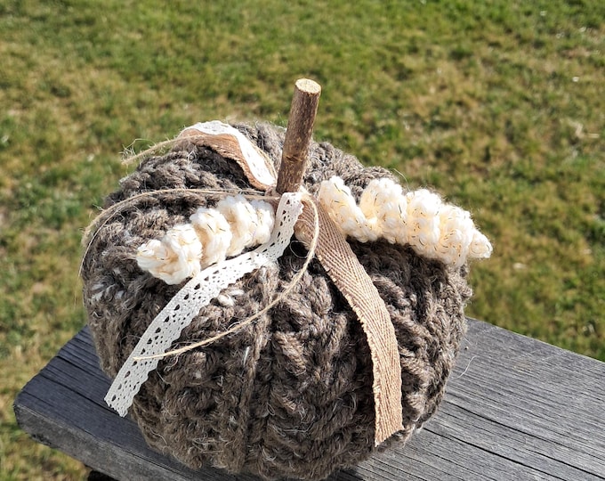 Brown Crochet Pumpkin