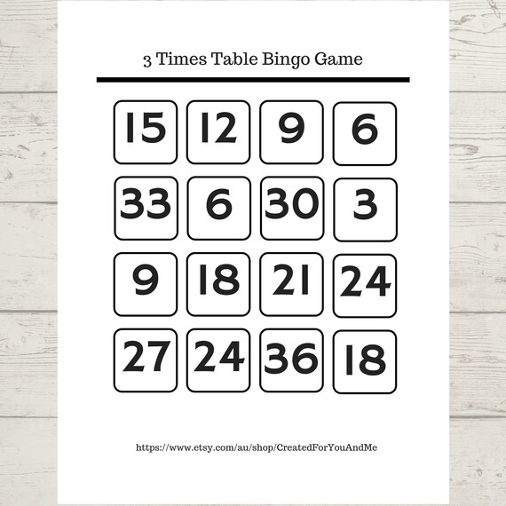 Bingo Table Bingo Table