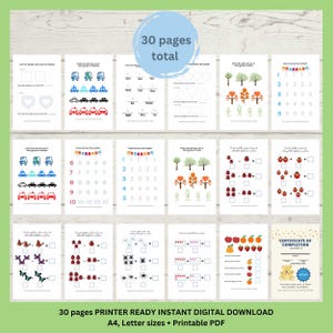Instant digital download, Engaging Toddler Learning Pack,Printable Maths Worksheets, At-Home Learning, Kindergarten workbook kids activities