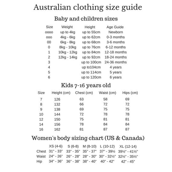 Crochet Baby Pants Size Chart